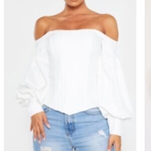 Elegant Off-Shoulder White Top